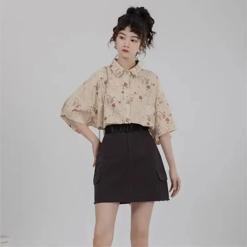 Shirts Women Corduroy Patch Po – Korean Lifestyle Student recenzja i cena
