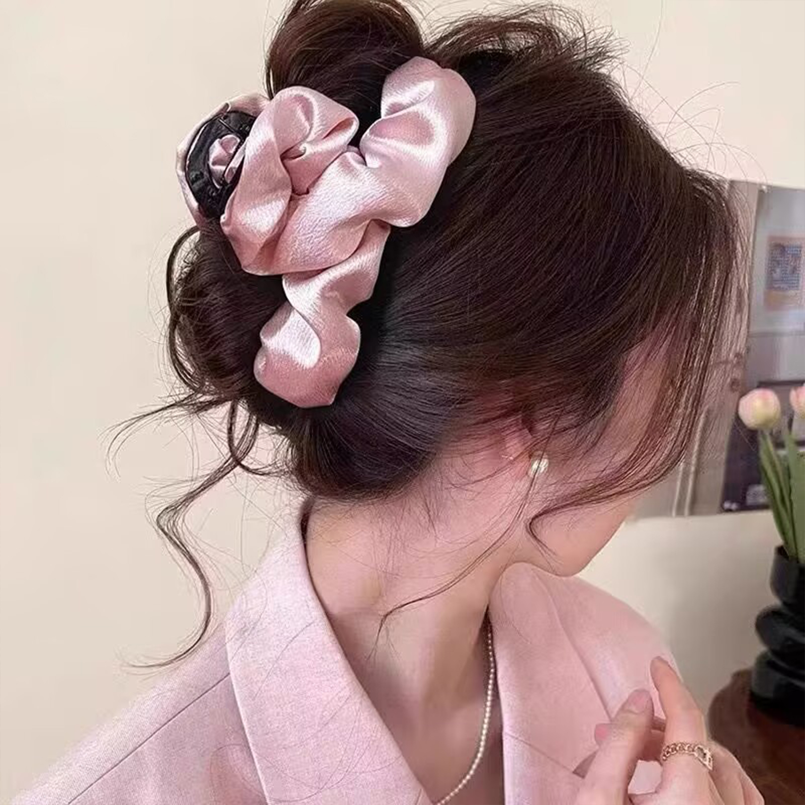 Large Satin Hair Claw Korean S – Korean Daily Lifestyle recenzja i cena