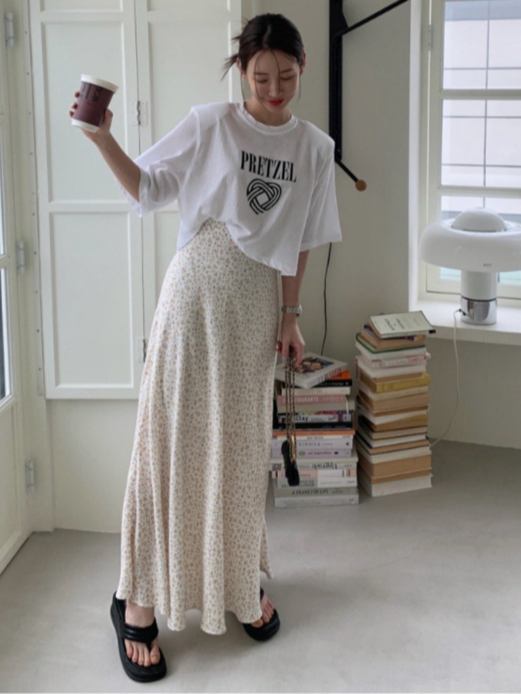 Floral Print Half-length Skirt – Korean Daily Lifestyle recenzja i cena