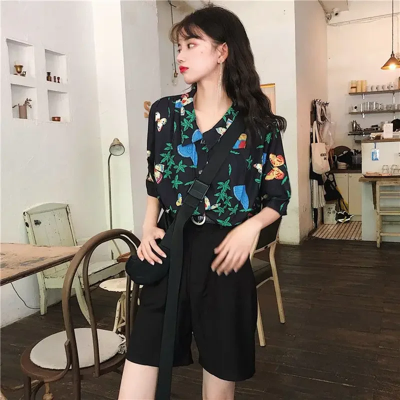 Shirts Women Corduroy Patch Po – Korean Lifestyle Student recenzja i cena