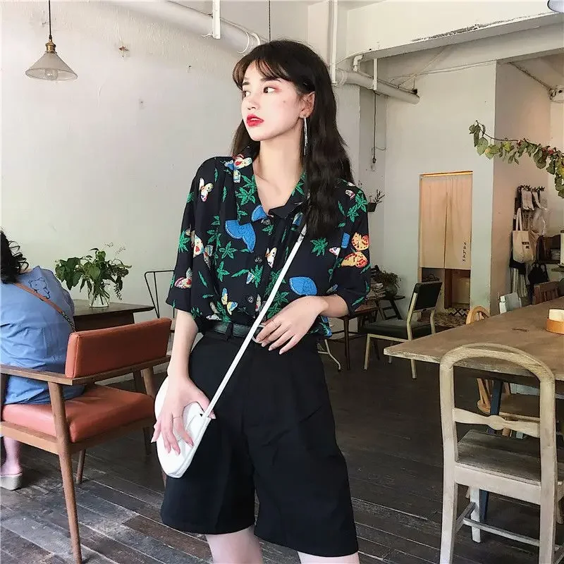 Shirts Women Corduroy Patch Po – Korean Lifestyle Student recenzja i cena